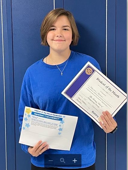 September Rotary Student of the month