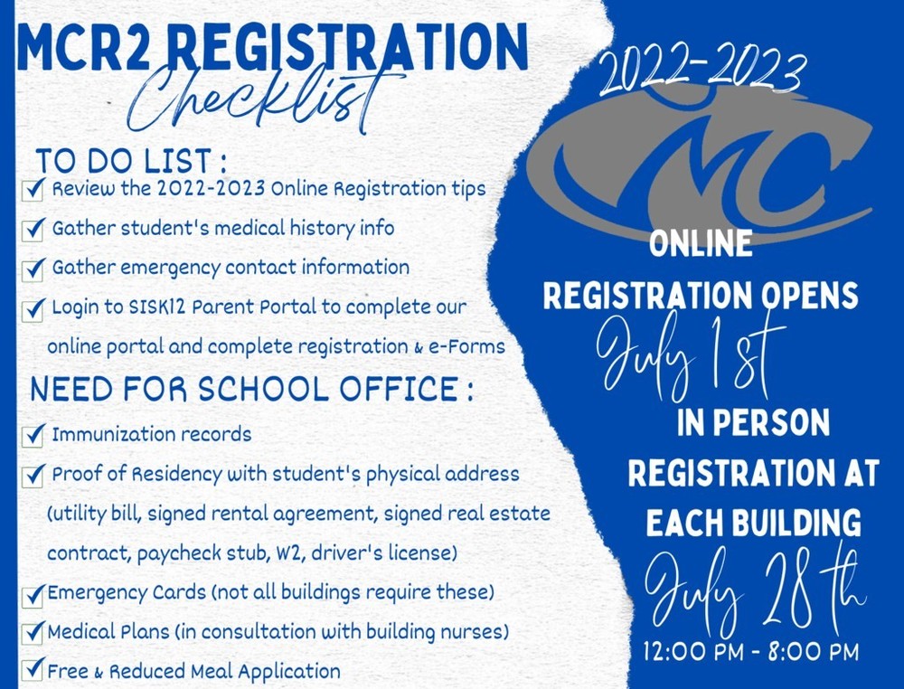 MCR2 Online Registration