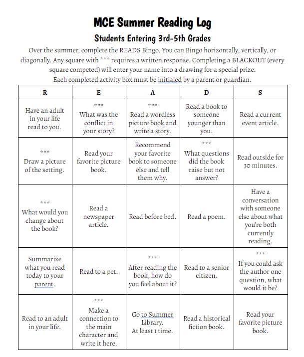 3-5 Summer Reading